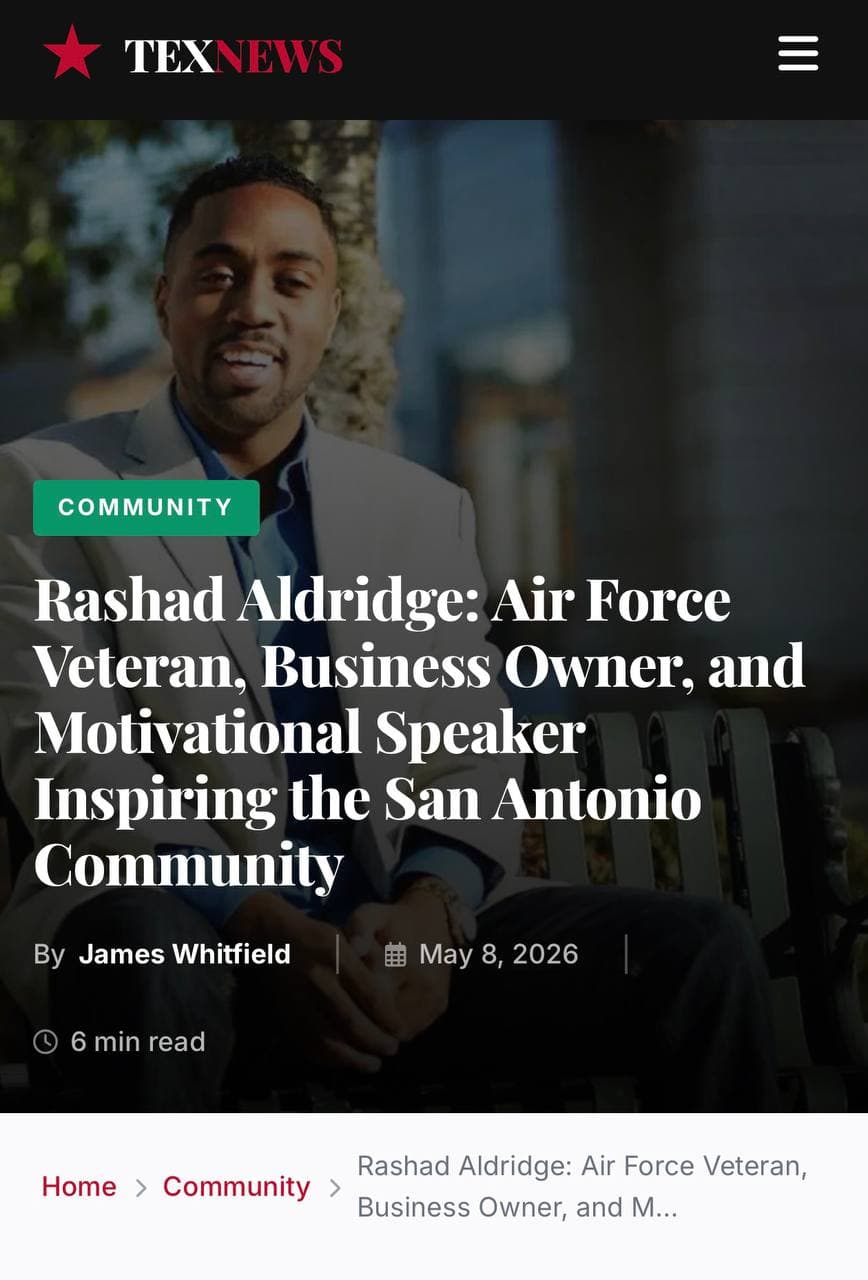 Press feature in TexNews about Rashad Aldridge